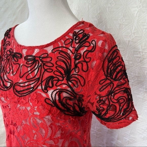 Free People Beautiful Dreamer Red Lace Dress - Picture 5 of 7